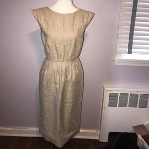 Lela rose sexy linen open back cocktail dress